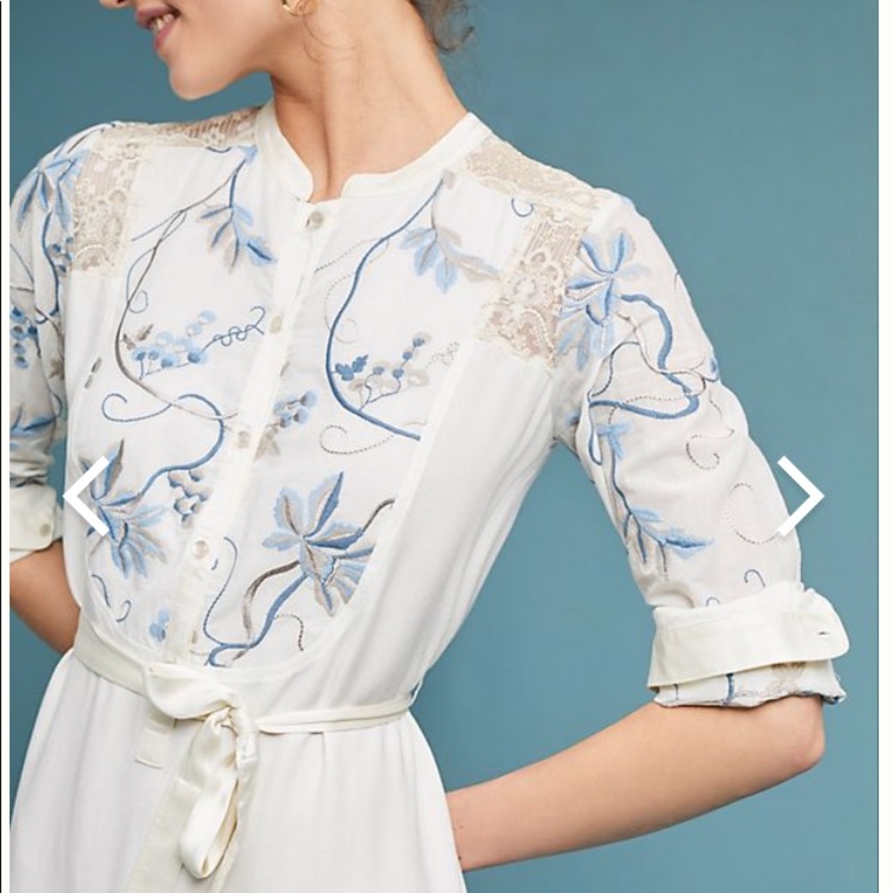 Amarante embroidered shirt dress Anthropology